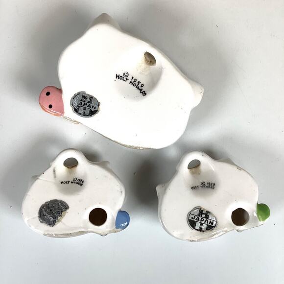 Set 3 Holt Howard Cozy Kitten Cinnamon Cat Spice Shaker 1959 Wall Plaques Japan - Picture 6 of 9